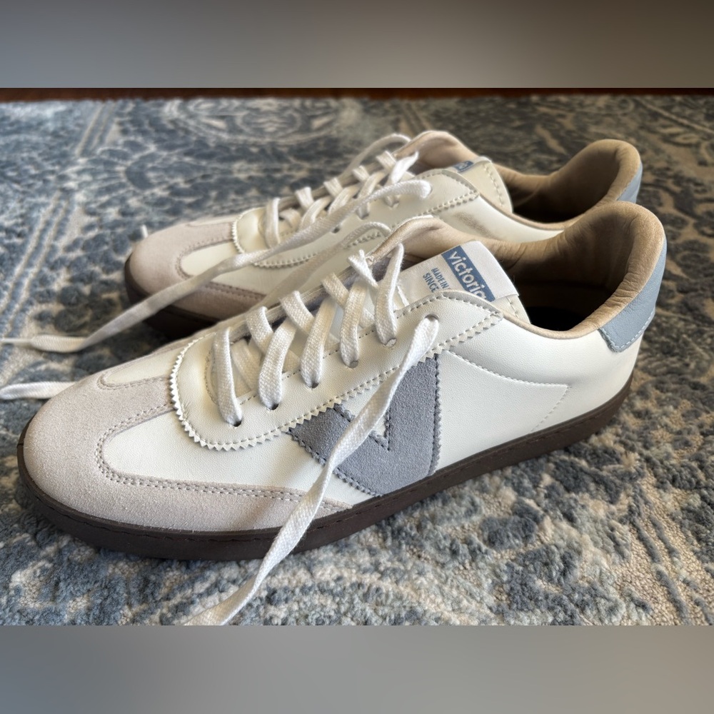 SOLD Victoria sneakers, euro size 40 (size 9.5/10 women’s), in White, Gray/Blue